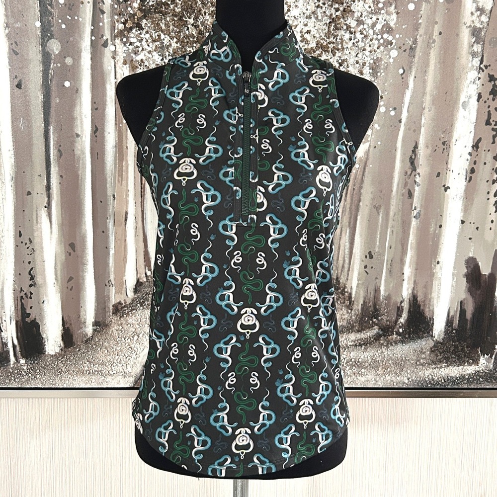 Greyson Sleeveless Women's Serpentine Vesta Mock Neck Jester Top NWT - Small